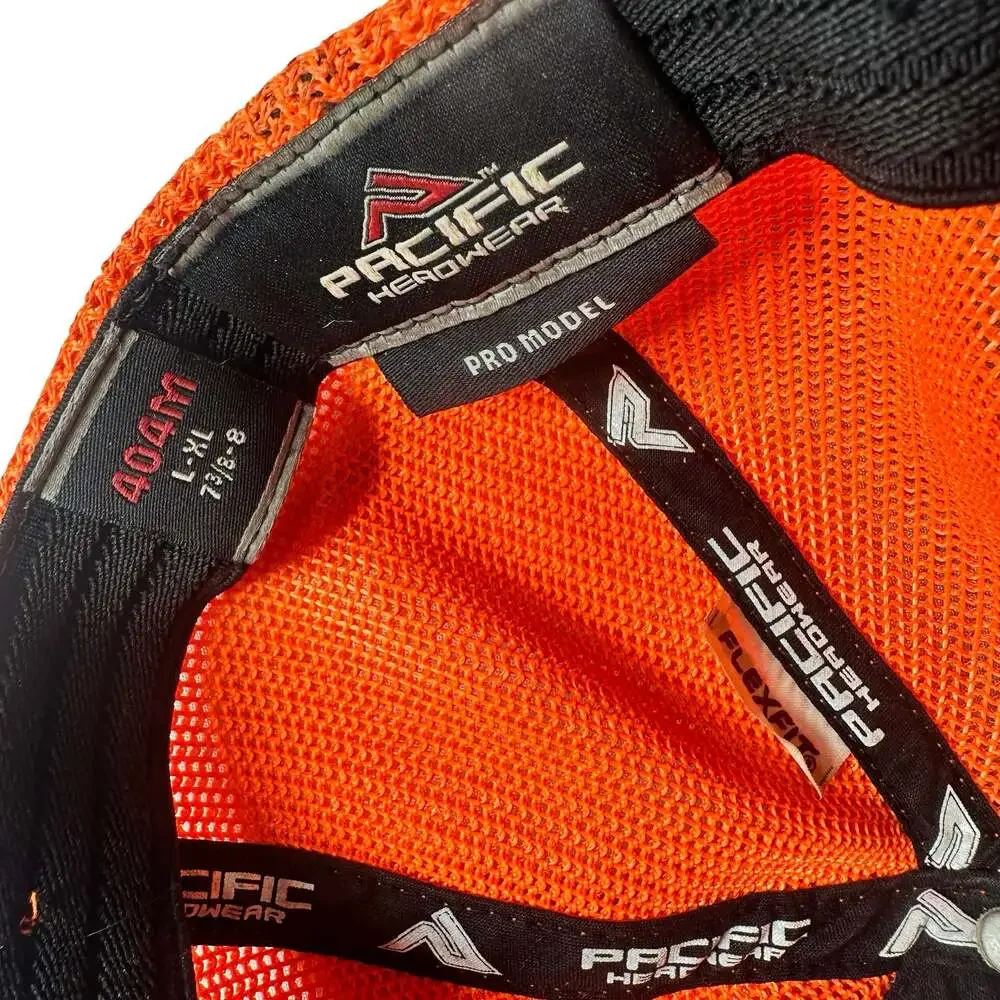 Pacific Headwear Pro Model Orange Gray Mesh Trucker Snapback Hat OSFM
